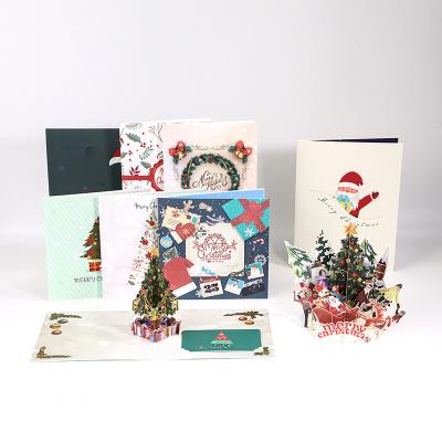 China Art Paper Holiday Gifts Christmas Card 3 D Art Paper Decoration Happy New Year Thanksgiving Day Greeting Card for sale