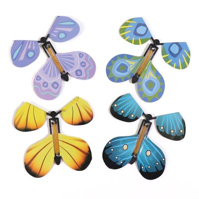 China Simulation Flying Magic Butterfly Wrap With Operated Elastic Band For Kids Toys New Design To Wedding Surprise Gift for sale