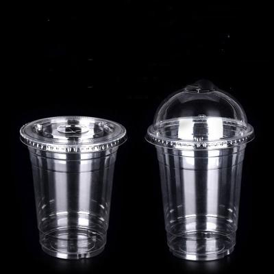 China Wholesale Disposable Beverage Paper Cup Coffee Cup Customized Style Disposable Plastic Clear PET Cold And Hot Drink Cup With Lip for sale