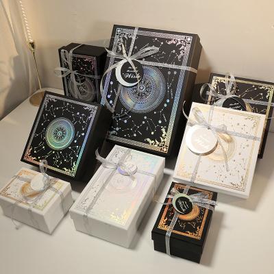 China Handmade Custom Boutique Gift Paper Matchbox Cardboard Packaging Box With Constellations Shoes Clothes Box Postal Cardboard for sale