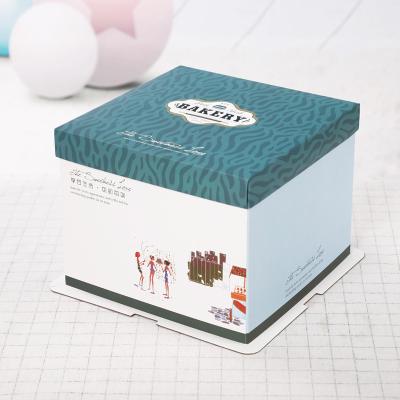 China Custom Recycled Materials Logo Printed Food Grade White Cardboard Paper Birthday Gift Pastry Cake Box for sale