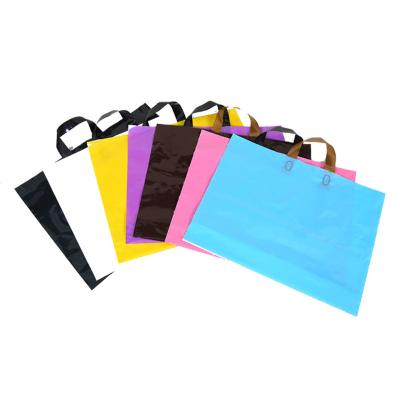 China Hot Sale Recyclable Custom Logo Packaging Plastic Shopping Bag Custom Design Logo PE Clothes Packaging Die Cut Handle Bags for sale