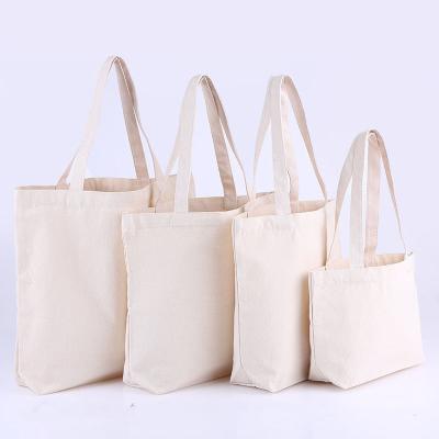 China Can Be Tote Bag Canvas Logo Shopping Bag Customized Printing Long Handle for sale