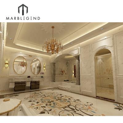 China 3d luxury East European style home bathroom marble floor interior design service for sale