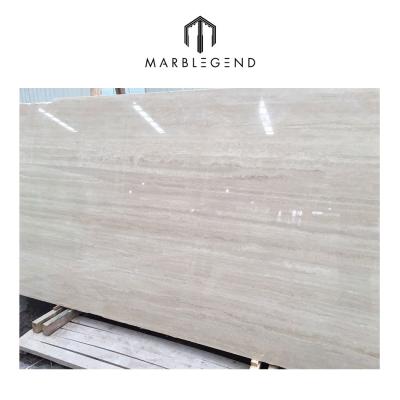 China Modern Wholesale Natural Stone Travertine Marble Slab Roman Beige Price for sale