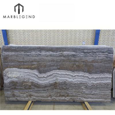 China Whosale Traditional Decorative Wall And Flooring Dark Silver Gray Travertine Slab Price for sale