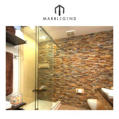 China Modern Interior Gold Slate Wall Tile Cheap Price Stacked Stone Veneer For Sale for sale