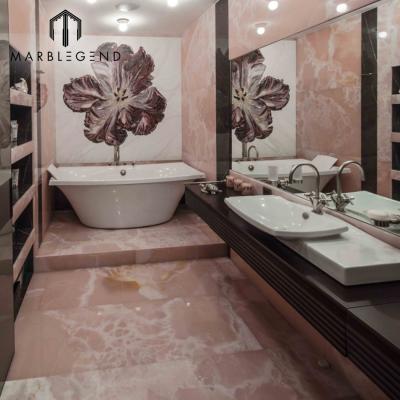 China Factory price modern premium natural marble floor tile onyx rose for sale