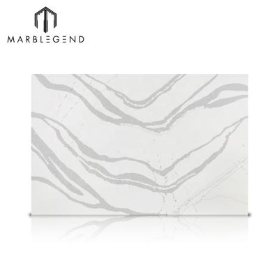 China Indoor high quality artificial white alabaster statuario quartz stone slab for sale