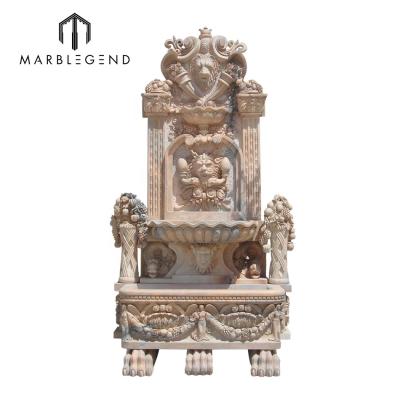 China Modern Natural Stone 100% Hand Carving Wall Marble Indoor Water Fountain for sale