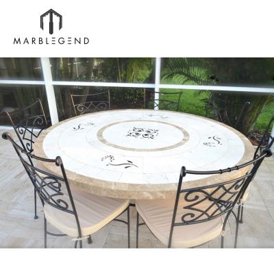 China 100% factory price natural stone marble outdoor furniture decoration garden stone table for sale