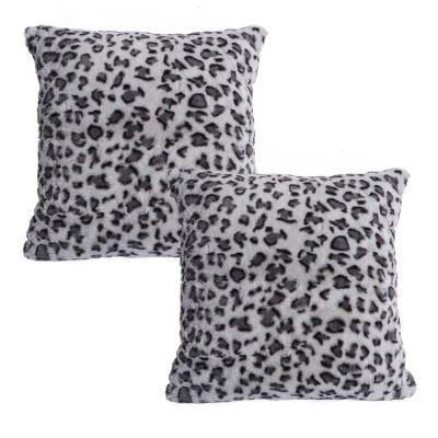 China Sustainable Cheetah Cushions Decorative Leopard Printed Faux Fur Plaids For Home Sofa for sale