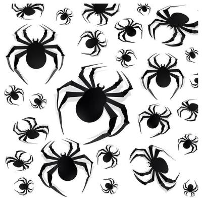 China Halloween party wall sticker set High Quality Funny 3 Different Size Diy Scary Realistic Pvc 3D Large Spider Sticker Set for sale