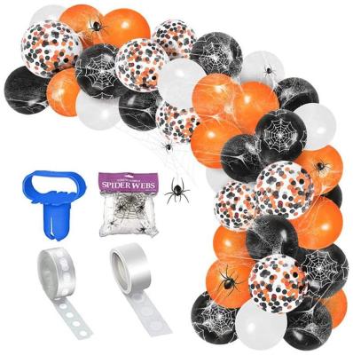 China Halloween party garland set Factory Supply White Orange Black Outdoor Indoor Halloween Party Decorations Balloon Arch for sale