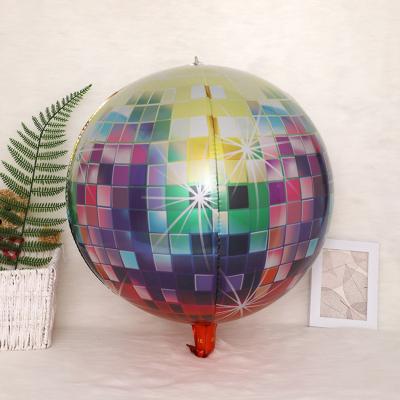 China Party 22 Inch Disco ball foil balloons Silver Colorful Disco Ball for Cow Girls Party Lets Go Girls Back to 80s 90s Party Decorations for sale