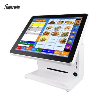 China One POS machine system / all in one position with printer / scanner cash card reader restaurant POS 15inch and barcode printer for sale