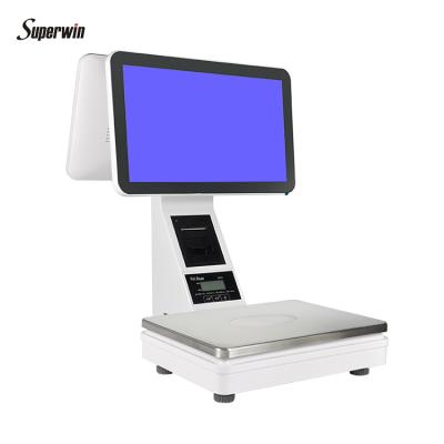 China Window pos system scales capacitive touch screen scales bulid-in 58mm 67*44*67cm receipt printer for sale