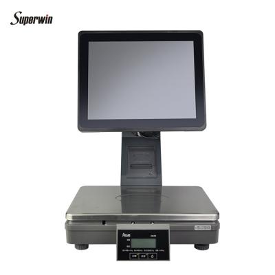 China Superwin all in one single screen payment cash register terminal 15 inch capacitive touch position scale 64GB (can also choose 16GB) for sale