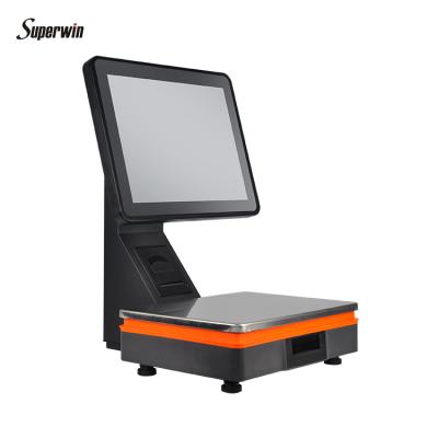 China Supermarket POS Scale With Printer Scale Electronic Digital POS 15inch (1024*768) for sale