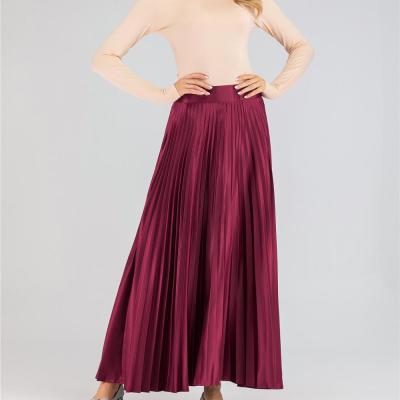 China High-waisted pleated Spandex skirt long skirts muslim maxis for women for sale