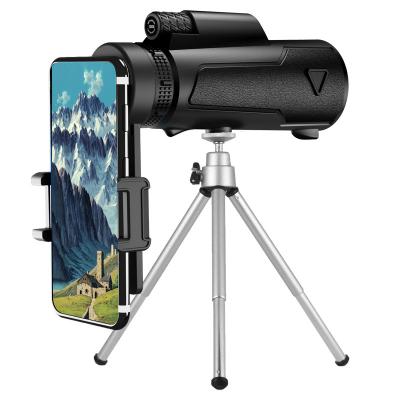 China Bird Watching Increasing Camping Amazon Hot Sale 12x50 Telescope HD Low Light Night Vision Monocular Telephoto Lens for Smartphone with Phone Clip and Tripod for sale