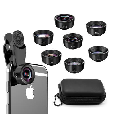 China Glass+ABS aluminum+LIGINN plastic optics high quality multifunctional 7 in 1 cell phone camera lens for all smartphone L-717 for sale