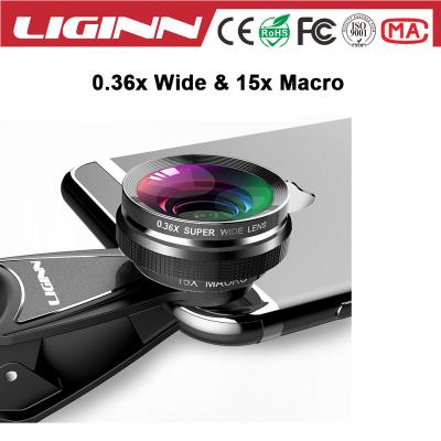 China LIGINN 2018 Hot Selling Points 2 Detachable In 1mobile Phone Professional Super Wide Angle Camera HD Macro Lens For iphone for sale