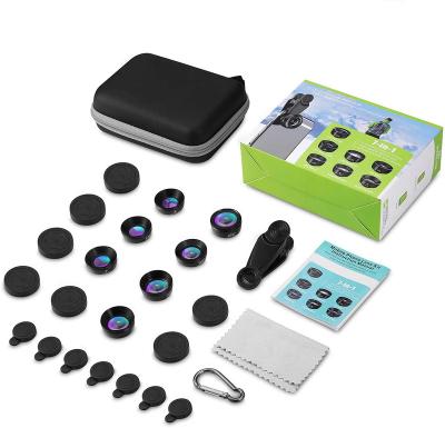 China Aluminum Alloy+Glass Lens+ABS LIGINN 2021 New Design Multifunction 7 In 1 Universal Lens Kit For Android Smartphone With Universal Phone Clip Camera Lenses for sale