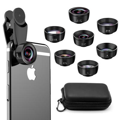 China Hot Selling LIGINN 2021 New High Quality Portable Style 7 in 1 Cell Phone Camera Lens Kit for Android Smartphone with Phone Clip for sale