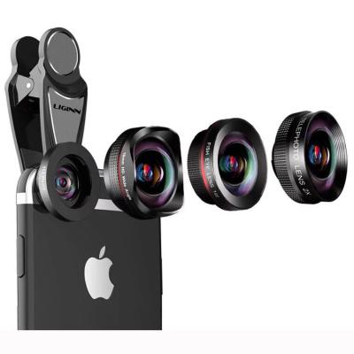 China LIGINN Portable New Arrival Fisheye 2x Zoom Telephoto Lens Wide Angle Macro Kit For iPhone for sale