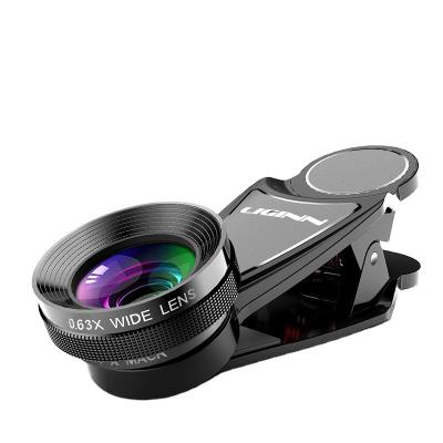 China Glass+Aluminum+ABS Optical LIGINN 3 in 1 Mobile Phone Camera Lens Kit, Removable HD 15X Macro & 0.63X Super Wide Angle Lens, 198 Degree Fisheye Lens for sale