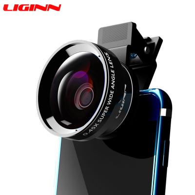 China Aluminum + Acrylic external lens+ABS Clip LIGINN Camera For Mobile 2 In 1 Macro Lens Kit 0.45x Super Wide Angle Lens L-045 for sale