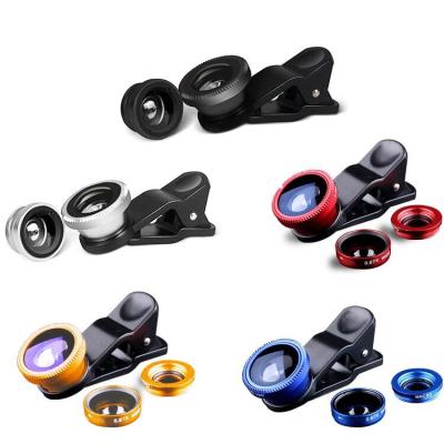 China Hot Sale Detachable 3 in1 Fisheye Wide Angle Macro for Cell Phone Mobile Camera Lens with Universal Clip for sale