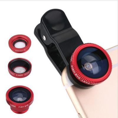 China 2020 Lowest price lens+ABS LIGINN 2020 universal plastic aluminum+optical 3 clip in 1 kit wide angle macro 180 degree fisheye mobile phone camera lens for mobile phone for sale