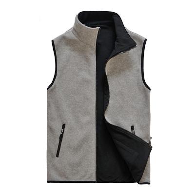 China Anti-wrinkle Thick woolen three-layer high-end plus velvet vest sun protection fishing warm two-sided wearing vest for sale