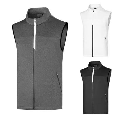 China Anti-wrinkle Autumn and winter outdoor golf fleece vest warm comfortable breathable sports casual business jacket vest for sale