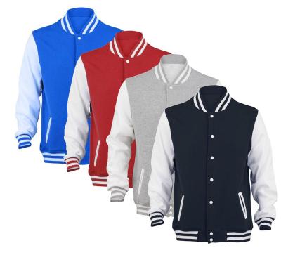 China Reversible Factory Custom Design Baseball Jacket Long Sleeve Unisex Tracksuit Sweatshirt Student Jacket for sale