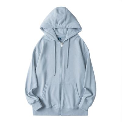 China Anti-pilling Wholesale oversize street wear men's blank hoodie with drawstring and zipper for sale