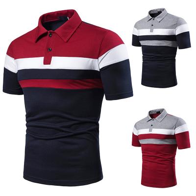 China Anti-wrinkle Factory Sale Wholesale Color Block Outdoor Sport Large Size Quick Dry Color Block Golf Polo Shirt Short Sleeve T shirt for sale