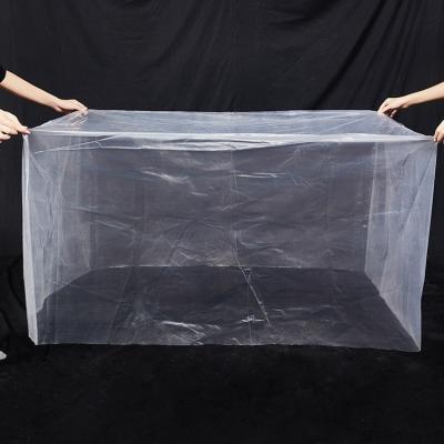 China Waterproof Industrial Heavy Duty Packaging Plastic PE Pallet Cover Reusable Clear Square Bag for sale