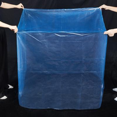 China Square Factory Direct Selling Rust Proof Packaging Transparent Plastic Blue PE Pallet Cover Industrial Bags for sale