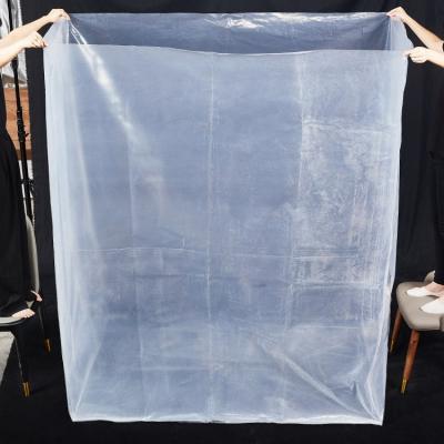 China Extra Large PE Film Plastic Storage Wrap Waterproof Transparent Pallet Cover Bags for sale