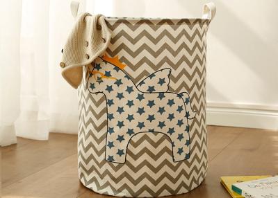 China Foldable washing laundry clothes basket toy storage bag large box customized blue wooden horse star for sale