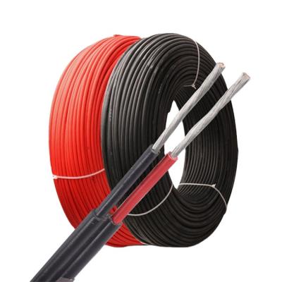 China DC 4mm2 10mm2 6mm2 Solar Power Cable TUV Aerial Approval Red Or Black PV Wire For Solar Panel for sale