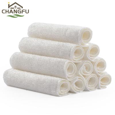 China Viable Color 100% White Bamboo Cleaning Cloth Changfu Wiper Bowl Wash Cleaning Cloth for sale