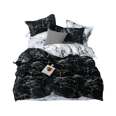 China Modern Marble Pattern Bedding Set Without Filler Brushed Microfiber 3 Piece Duvet Cover Set for sale