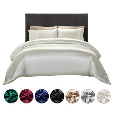 China Customized high quality anti-static logo color size satin duvet cover bedding set for home for sale