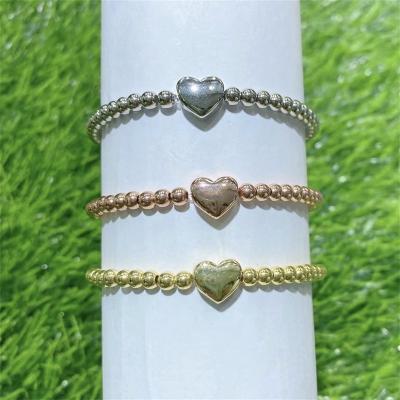 China Wholesale CLASSIC Silver/Gold Rose Gold Plated Custom Ball Chains Star Beaded Heart Bangle Pendant Bracelet for sale