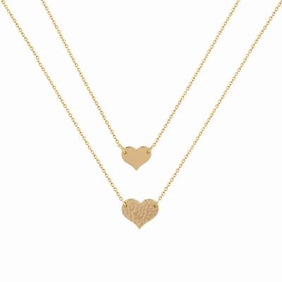 China Necklaces Exquisite Layered Appearance Layered Heart Pendant Necklace, 14k Gold Plated Tiny Tasty Layering Love Heart Pendants Necklaces Jewelry Gift 2 For Women for sale