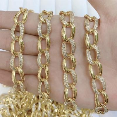 China For DIY Jewelry Making Fashion Jewelry Brass Cuban Chains DIY Roll Hip Hop Bling Pig Nose Link Chain For Jewelry for sale